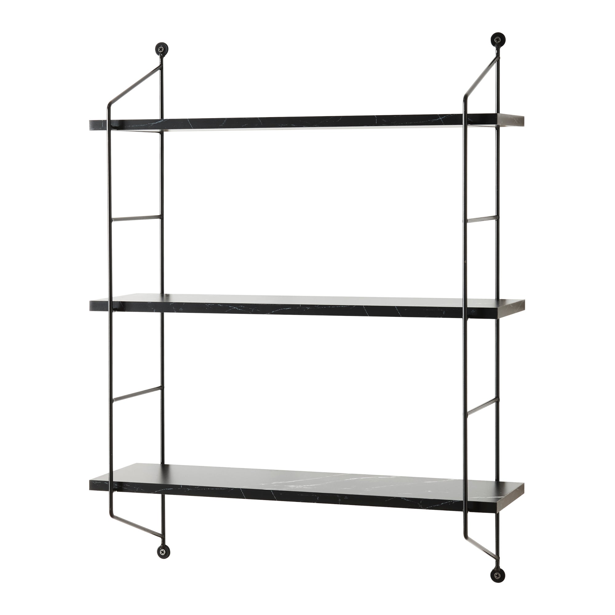 Étagère Murale à 3 niveaux Visby 48 x 15 x 64 cm effet marbre noir [en.casa] - 3