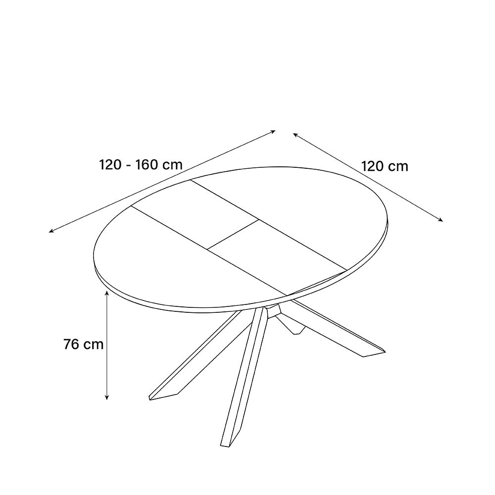 Home Deluxe – Ensemble de salle à manger AVENTURA avec 6 chaises IKALO marron clair – Couleur : chêne clair, dimensions : 120–160x76x12 cm, pied en - 7