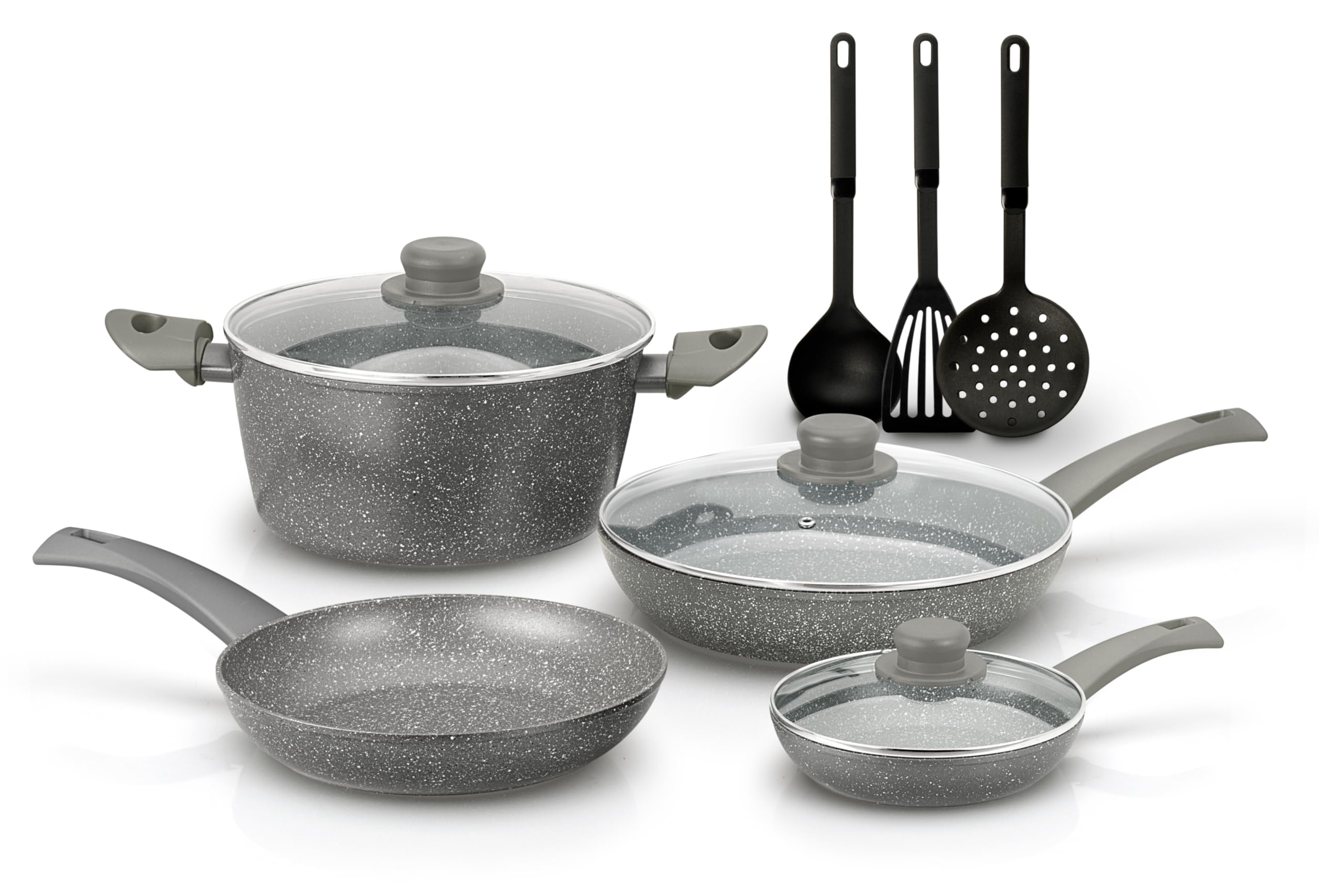 Sumeet Set 3 Pentole In Acciaio Inox - Pentolini Con Coperchio Per Induzione E Gas - Dimensioni 1L, 1.4L, 1.8L - Antiruggine, Impilabili - 6