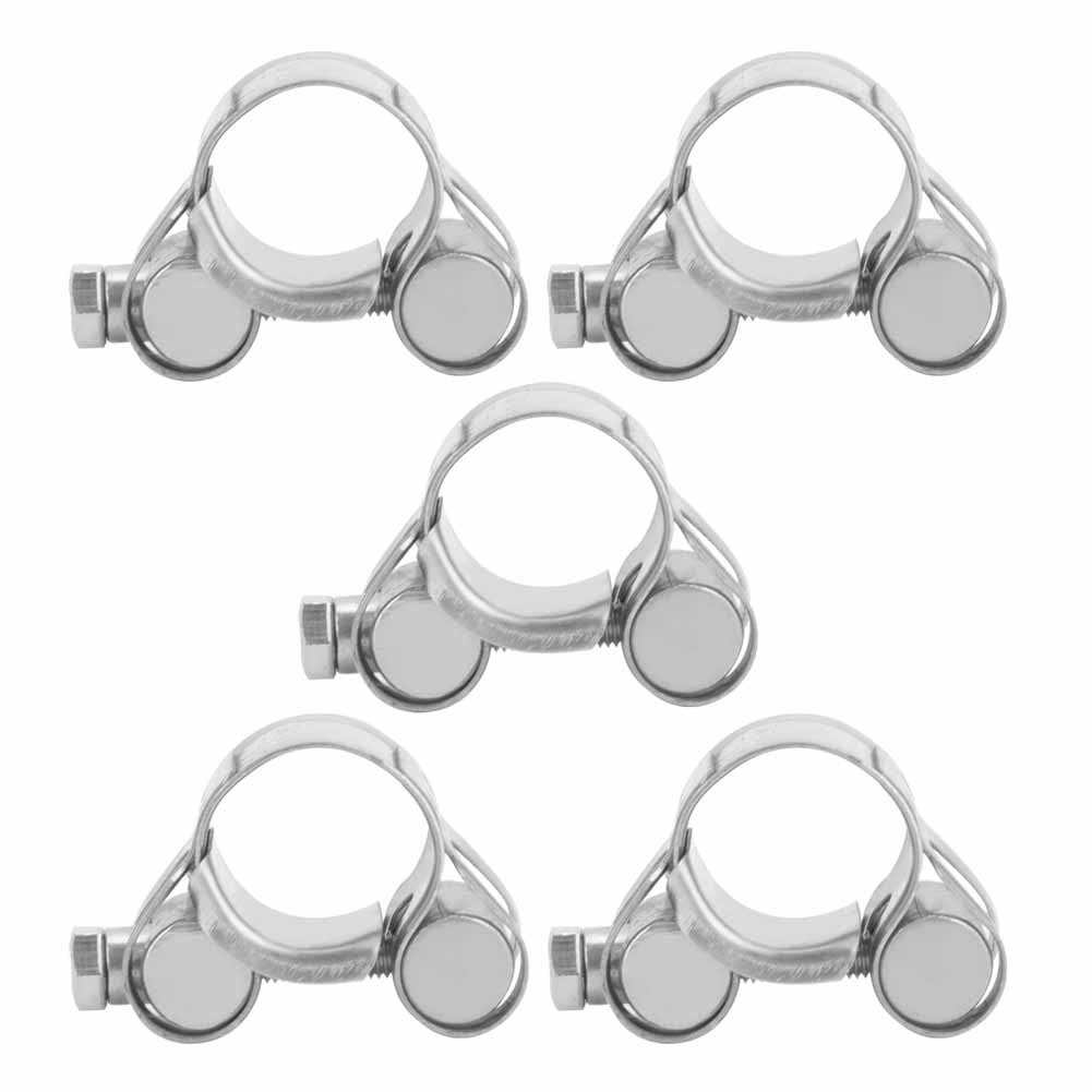 Lot De 5 Bagues En Acier Inoxydable - Argenté, Forme Ronde - Occasion