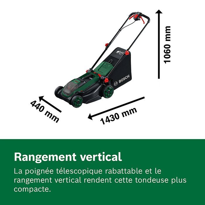 Tondeuse sans fil Bosch ROTAK18V2-38 38 cm 2x18V 4,0Ah 40 L 6 hauteurs - 6