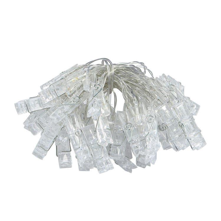 Guirlande Photo, Guirlande Lumineuse Chambre Guirlande Led Photo Batterie Alimenté Lampe à pince photo(6m 40led, Coloré) - 2
