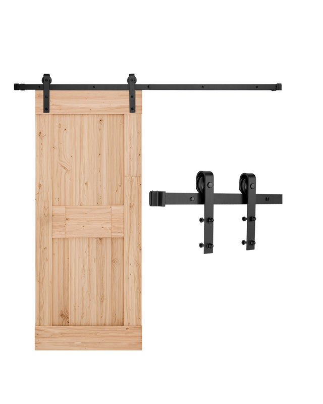 Kit Quincaillerie Porte Grange Coulissante Simple VEVOR,200 cm,Rail Durable et Rouleau,pour Portes 914,4-1016 mm Largeur 34,92-44,45 mm d'Épaisseur
