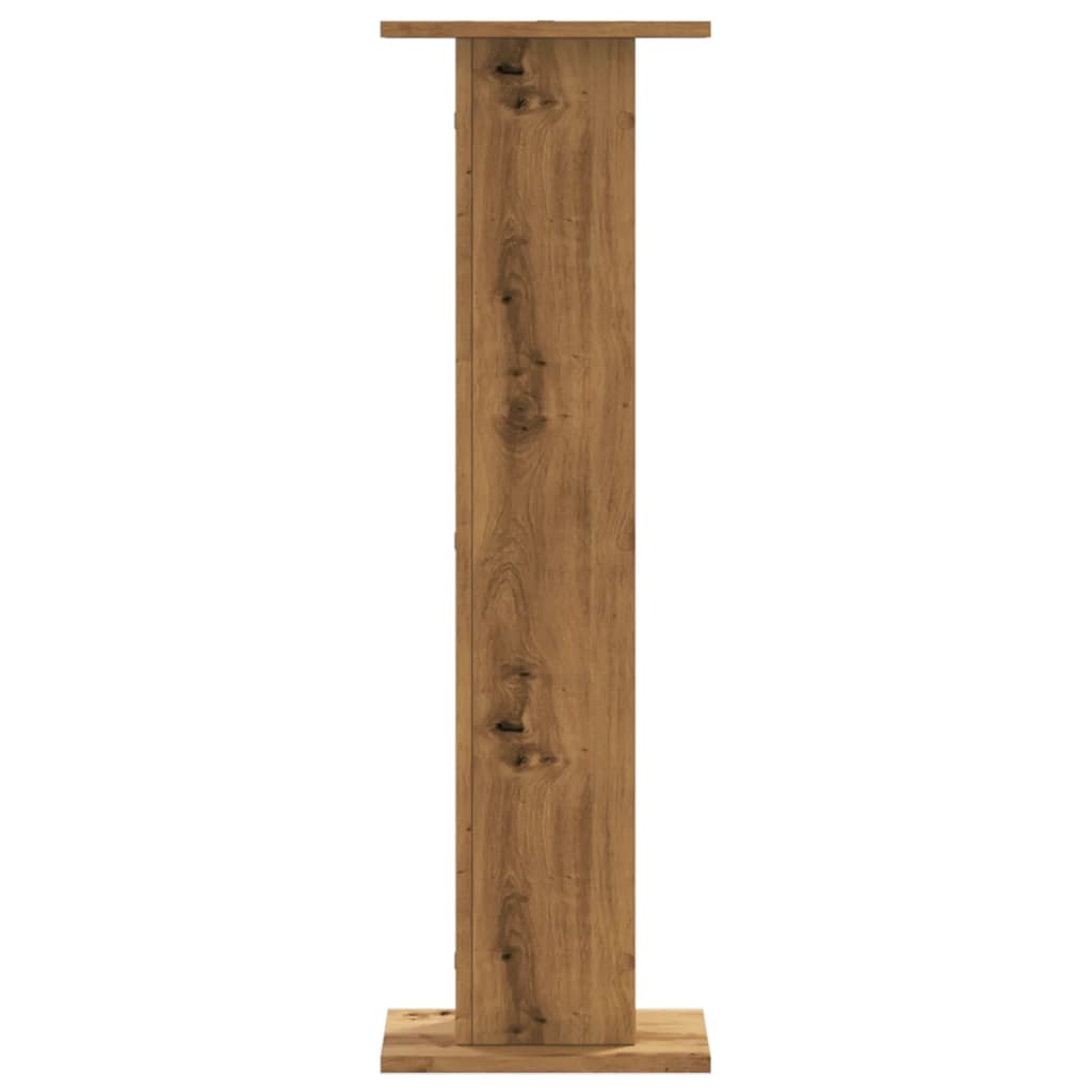 Lot de 2 supports pour plantes chêne artisanal en panneau de bois - 4