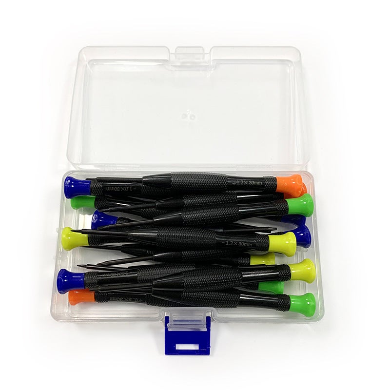 Zestaw 18 śrubokrętów Torx, miniaturowych magnetycznych śrubokrętów krzyżakowych z płaską końcówką oraz pęsety z końcówkami T2, T3, T4, T5, T6.