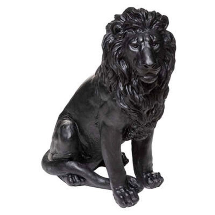 Statuette Déco en Raphia Lion 15cm Blanc & Beige