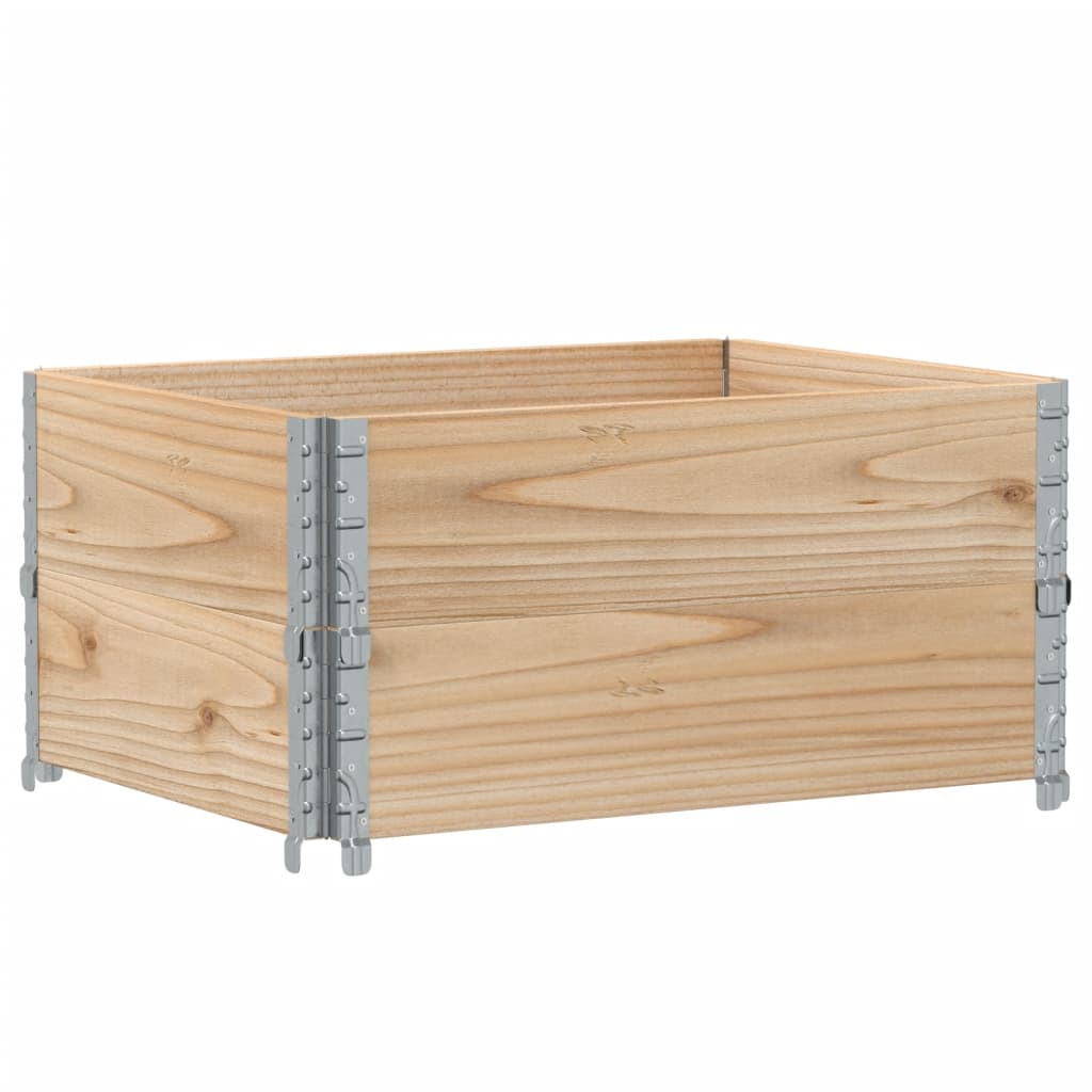 Collares de palets 2 unidades madera maciza de pino 80x60 cm