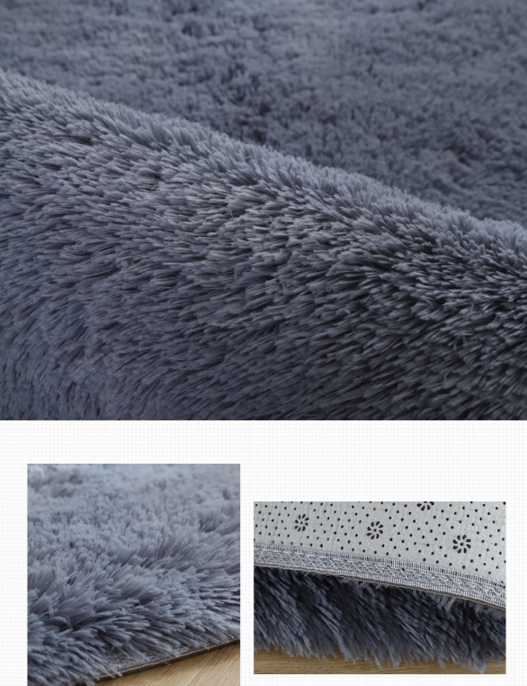 Tapis moelleux en peluche, tapis en peluche soyeux, tapis d'intérieur moelleux, tapis de jeu moderne antidérapant (Rose, 120 x 160 cm) - 4