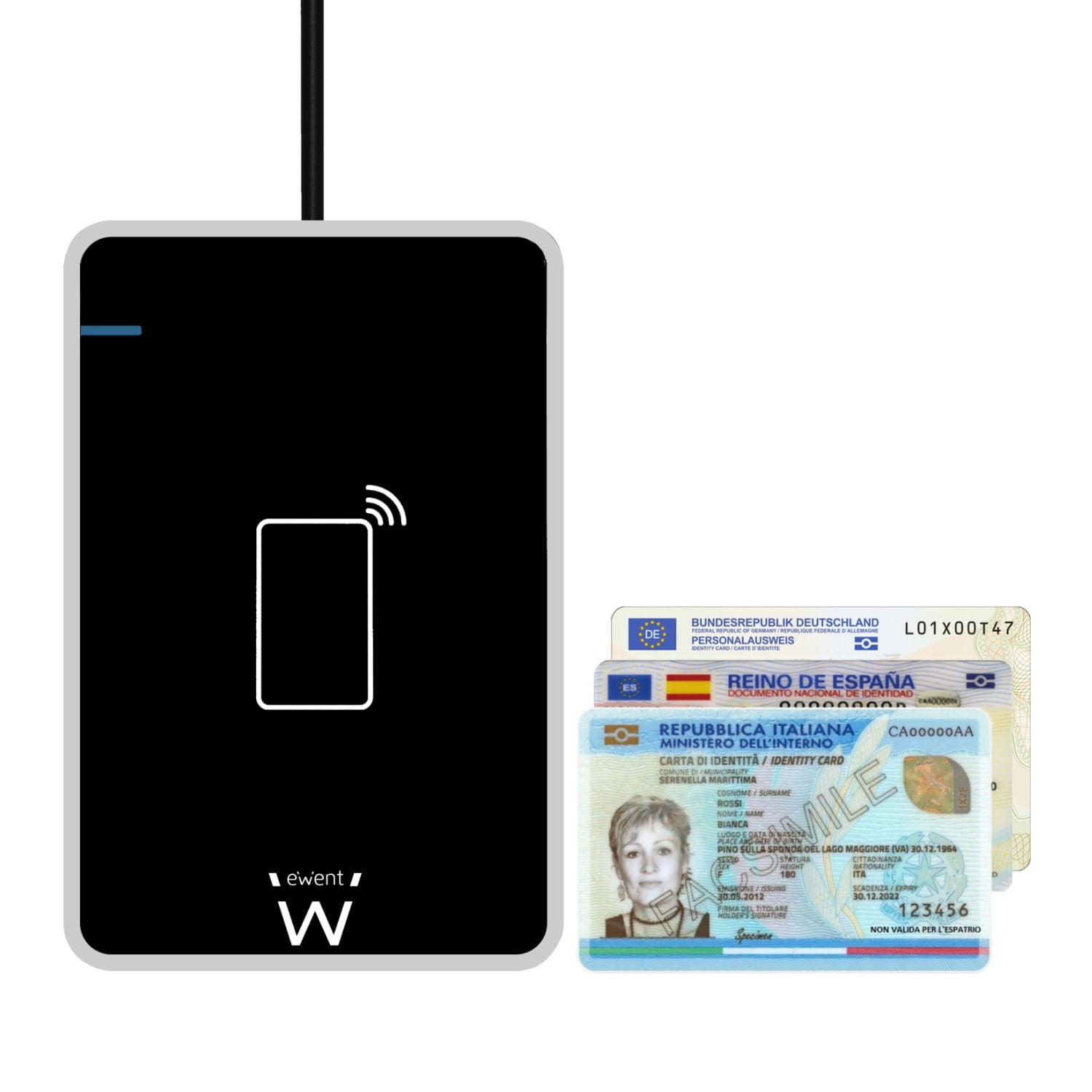 Ewent EW1053 lecteur de carte magnétique Noir USB - 6