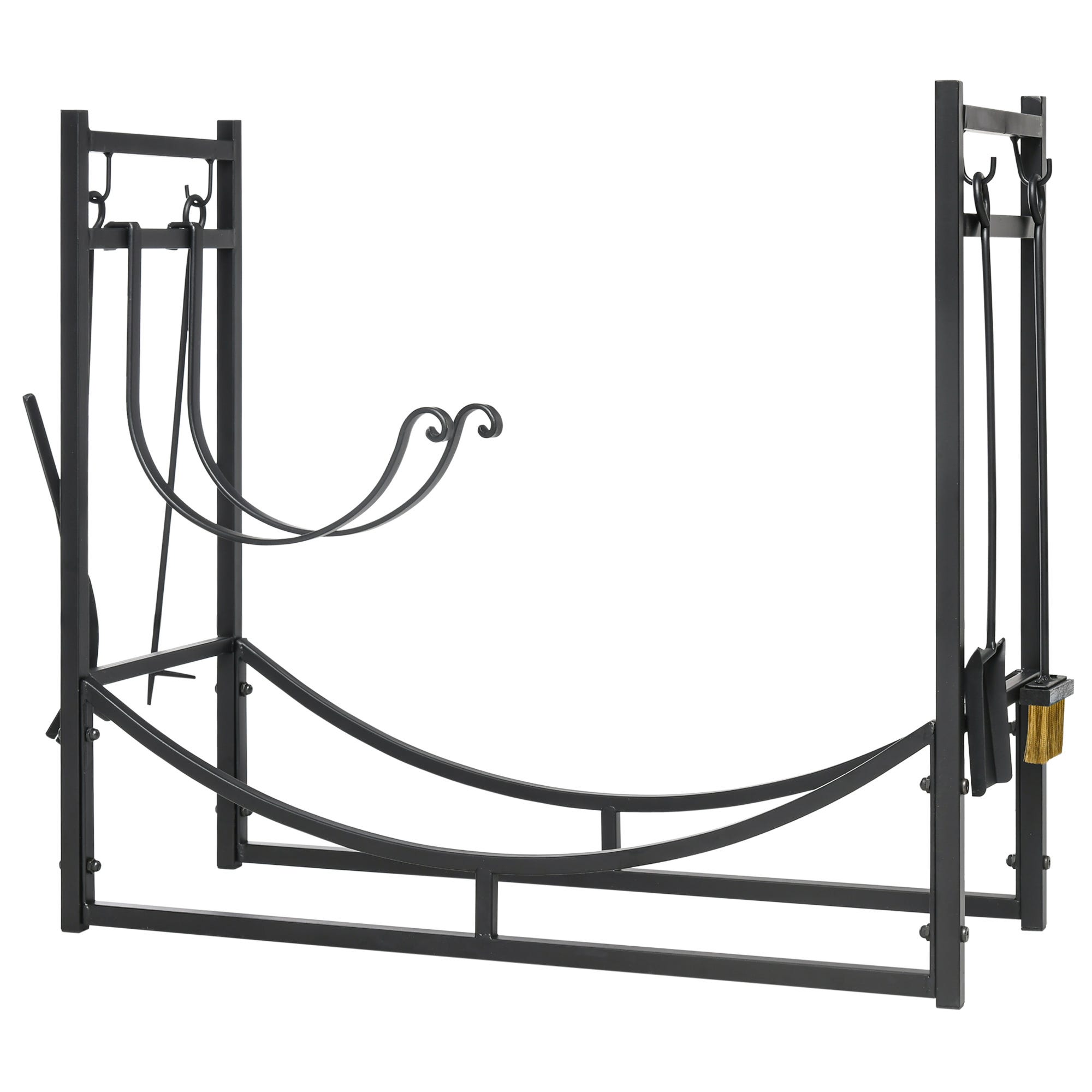 Portalegna Da Esterno/Interno In Metallo Con Accessori - Paletta, Scopa, Pinza E Attizzatoio - Foto 13