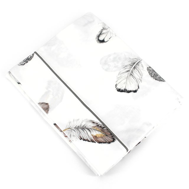 Drap plat 280x325 cm Percale pur coton PLUMES