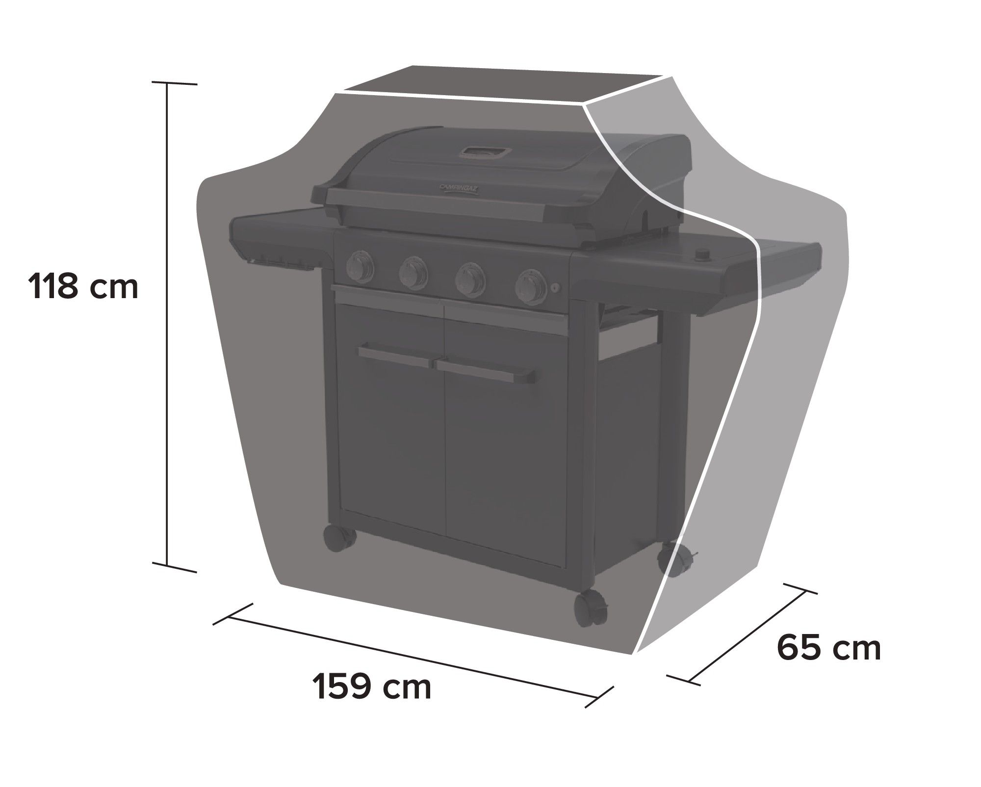 Housse de protection pour barbecue Classic XL Campingaz en polyester 65x159x118 cm - 5