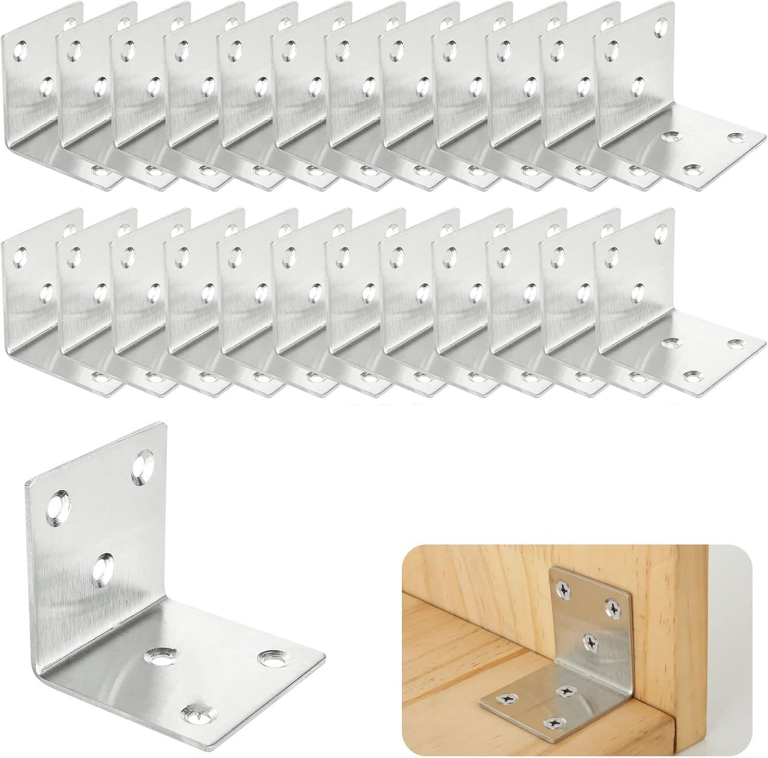 Aexit 40mmx40mmx1mm métal en forme coin attache plate Equerre plaques réparation 10Pcs 939L463