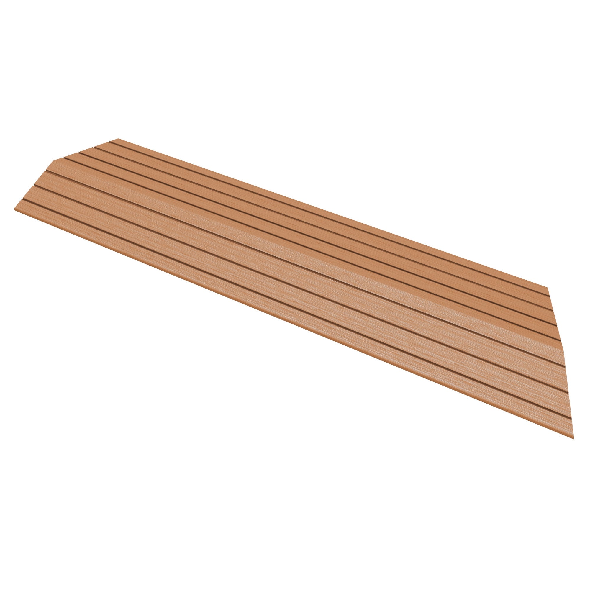 ML-Design listwa narożna prawo wpc jasnobrązowy 38x2x7,5 cm profil drewnopodobny ryflowany z odpływem wzmocniona baza system klik obróbka krawędzi