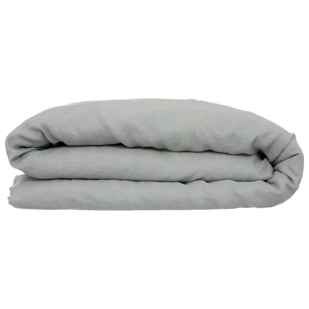 Atmosphera - funda nórdica linah verde celadón - lino lavado 240x220 cm