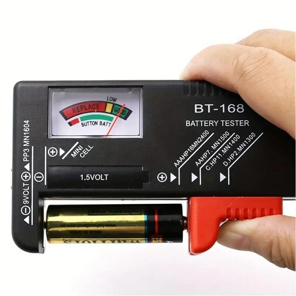 Baterie AA/AAA/C/D/9V/1,5V, uniwersalna bateria guzikowa, kodowana kolorami, wskaźnik, tester napięcia, sprawdzarka