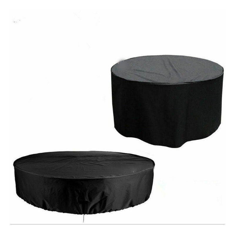 Housse De Protection Table Jardin Ronde ZRFYDN - Ø120x85cm - Tissu Oxford 420D Imperméable & Anti-UV - Cordon Serre