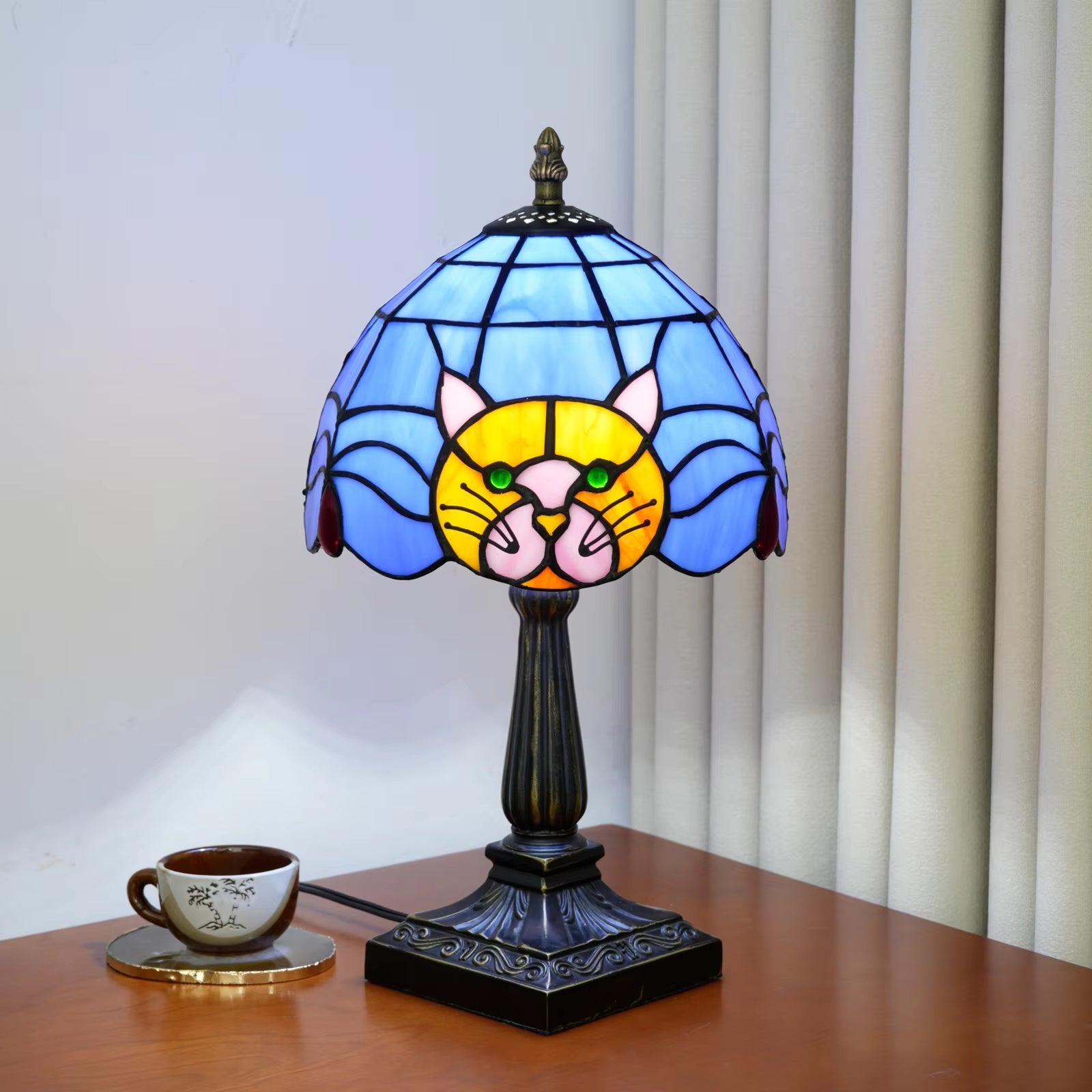 Auledio lámpara de mesa, luz cálida y acogedora, recargable, para lectura, para dormitorio, estudio o habitación infantil (azul)