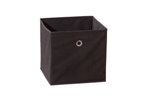 Boîte de rangement pliable en tissu noir, 30 cm de large x 30 cm de long x 30 cm de haut, sans couvercle, type tiroir, 1 pièce | Leroy Merlin