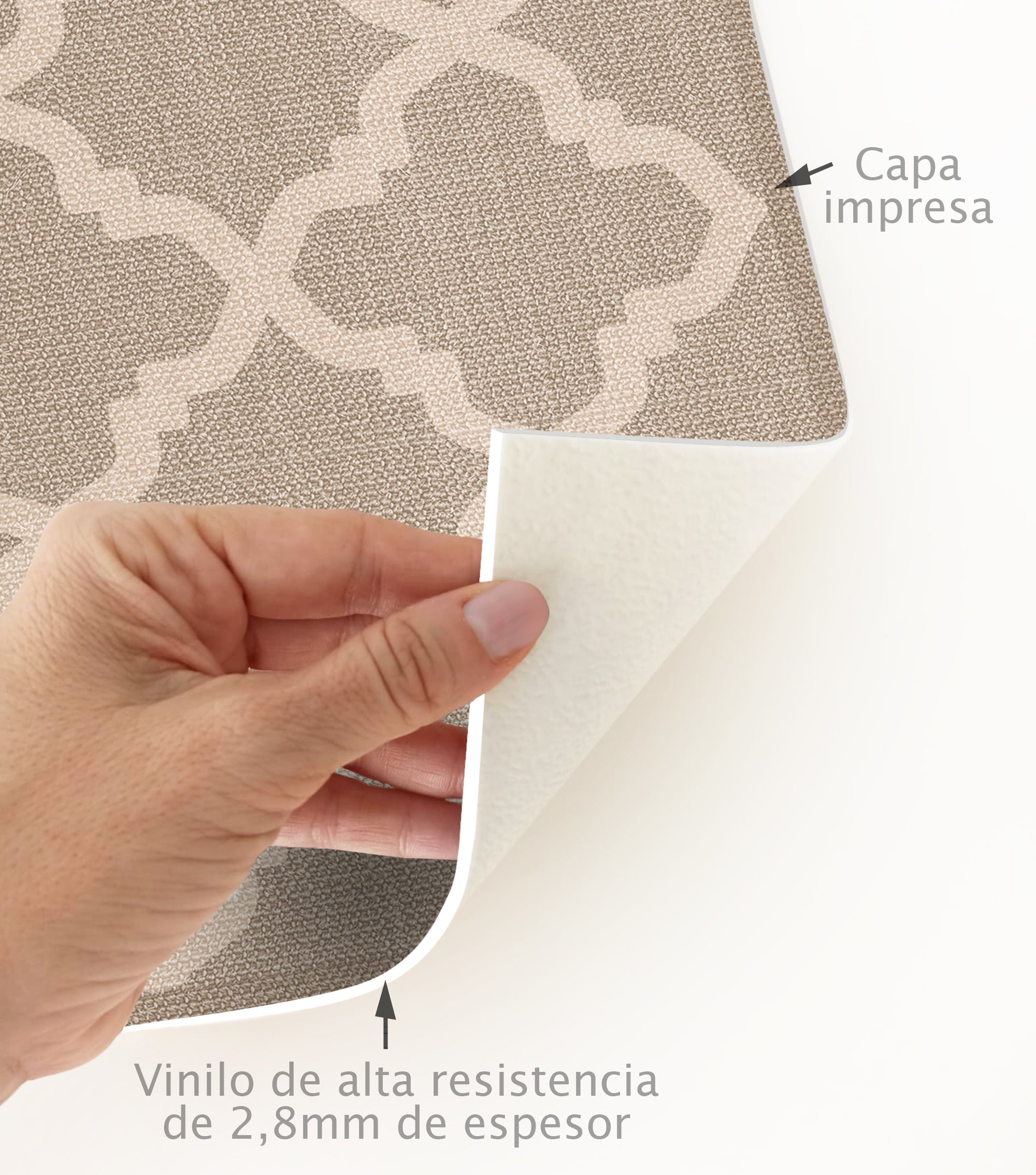 Tapis antidérapant en vinyle Lisimba 66x150 cm - PVC imprimé, lavable, ignifuge, pour le salon ou la cuisine - 2
