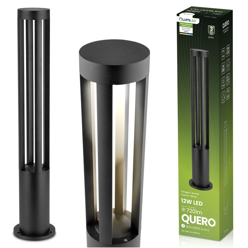 Lampa Ogrodowa Lumiled Słupek Zewnętrzny Stojący 12W LED 4000K Neutralna biel 80cm 1 szt.