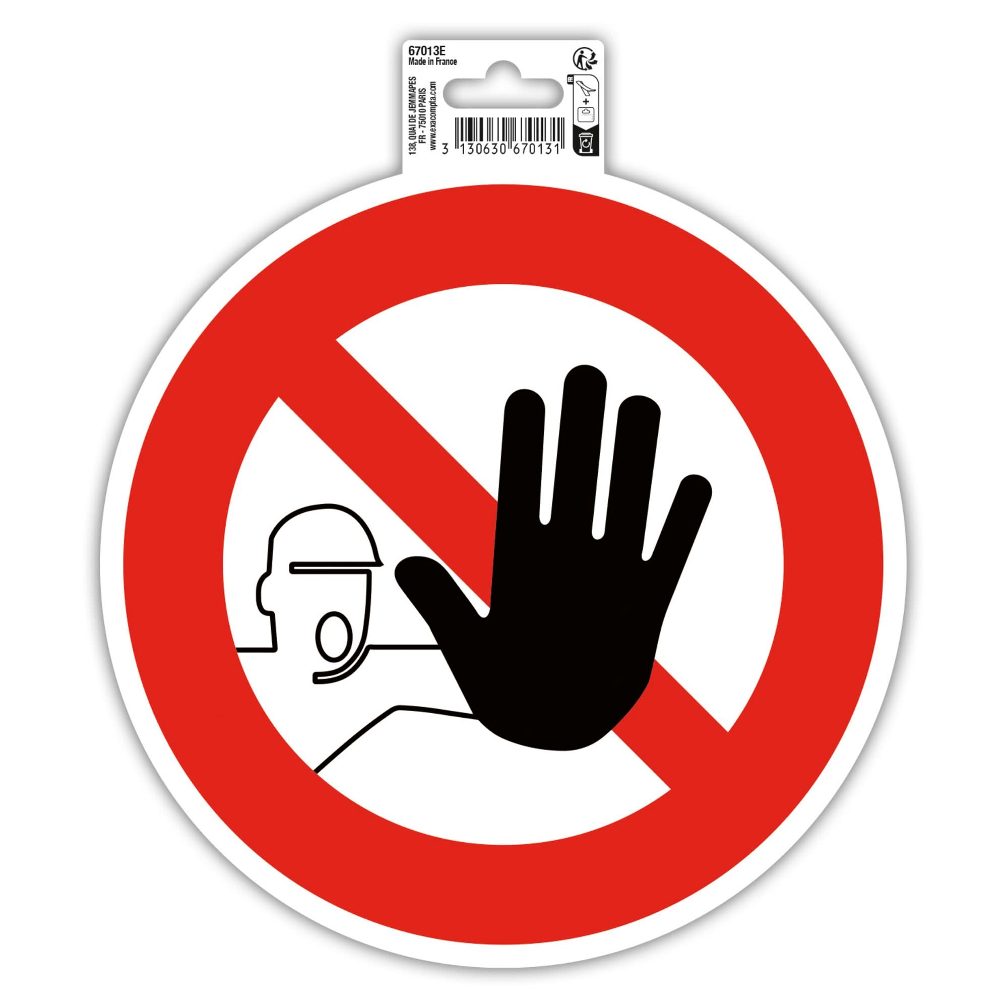 Exacompta - Ref. 67023E - 1 Pannello Autoadesivo Rotondo STOP Obbligatorio In Pvc Antiscivolo E Resistente Ai Raggi Uv Diametro Pannello 20 Cm 92945781
