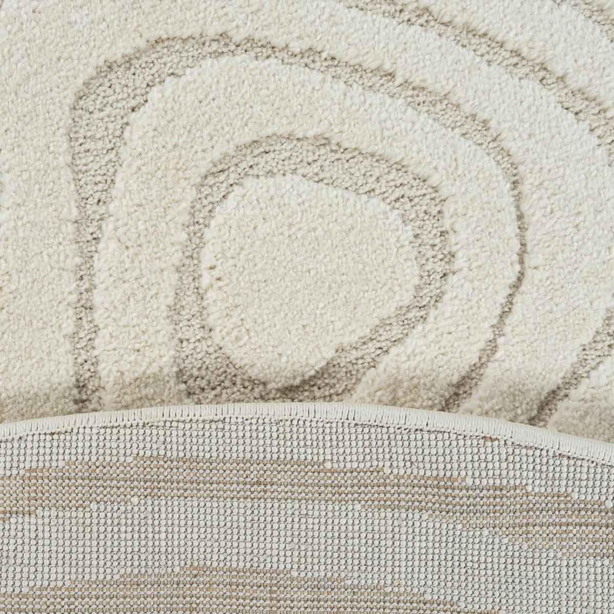 Tapis rondLYN9 SPIRATRI ∅ 200 cm Crème Tapis facile d'entretien idéal pour le salon - 6