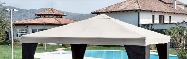Top Copertura Per Gazebo Legno 3x4 Poliestere Bianco