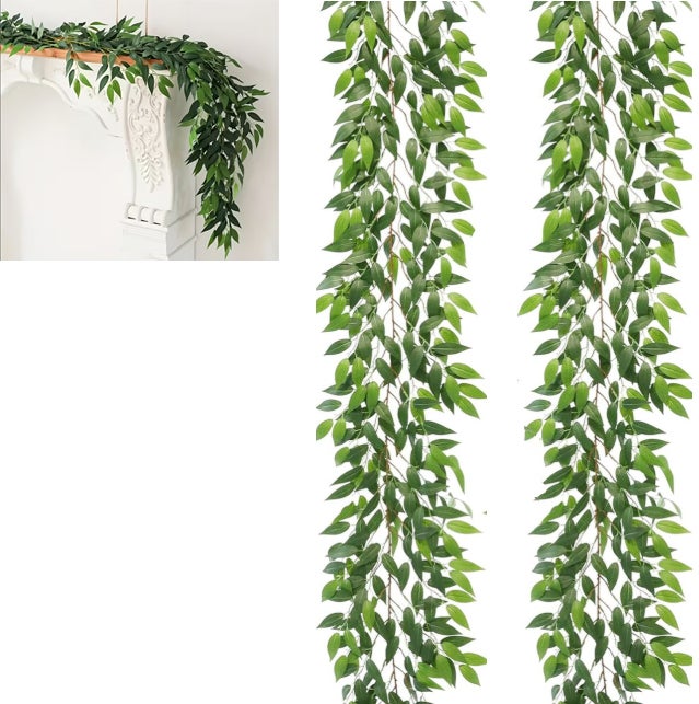 2.1M Foglia di edera verde appesa Ve Ghirlanda artificiale Pianta da parete in seta Decorazione del giardino di casa Festa di nozze Foglie di ghirlanda finte fai da te  15