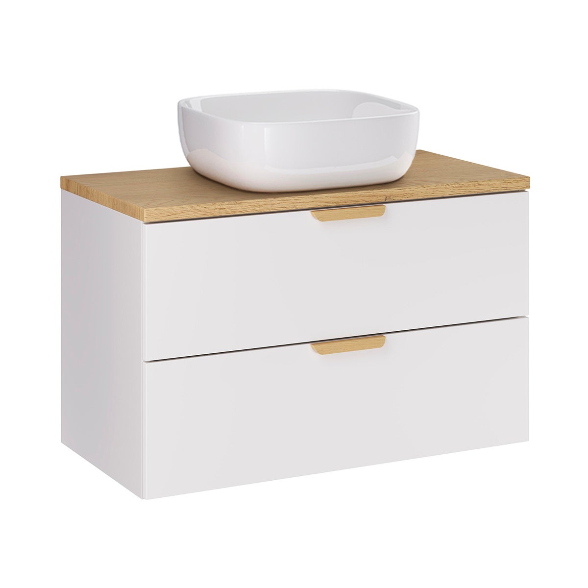 Mueble de lavabo individual oria 80cm blanco mate