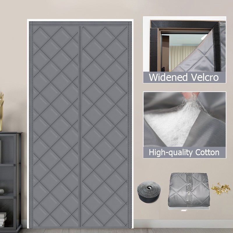 Tenda invernale antivento per porta, tenda magnetica in cotone spesso, impermeabile e insonorizzata, autochiudente, pieghevole 1000X200 cm - 4