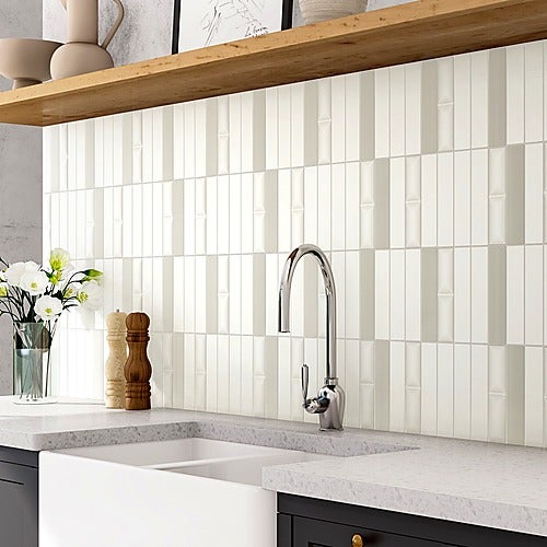 Matowa beżowa płytka z reliefem Glenbrook 5x20 cm Padded Blank Canvas