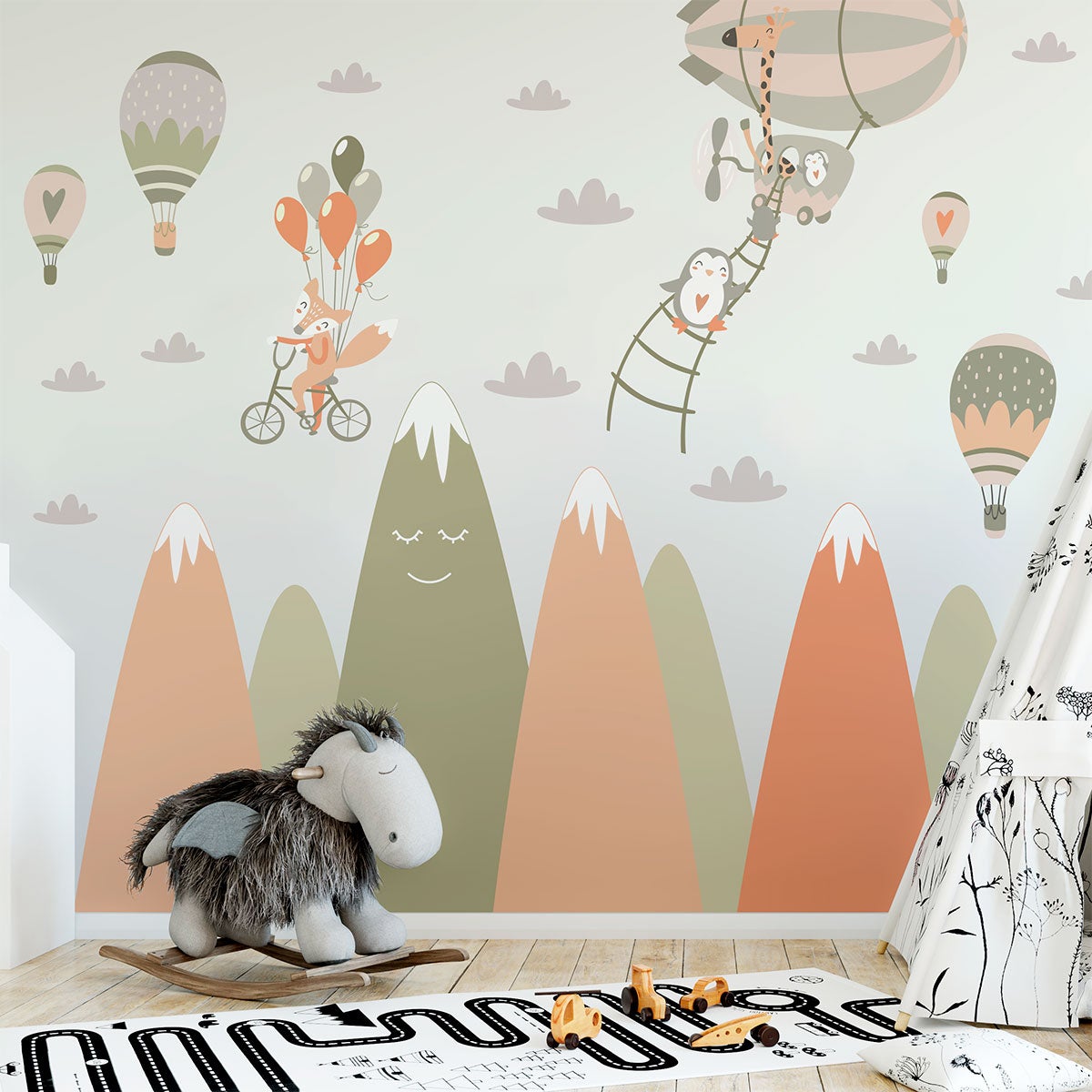 Adesivo bambino di montagna scandinavo flourishing animals - Sticker adesivo - adesivi murali - 120x180cm - 5