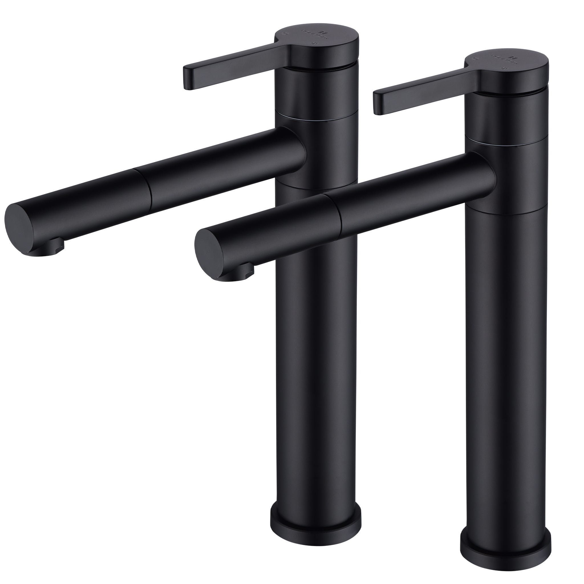 Kelleria - Robinet Salle de Bain Noir Mitigeur Lavabo en Acier Kelleria - Robinet Salle de Bain Noir Mitigeur Lavabo en Acier
