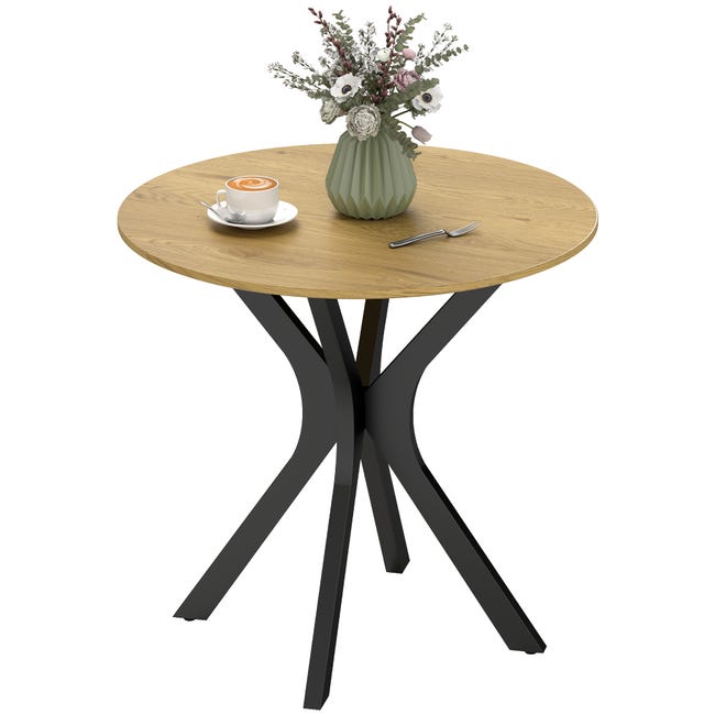 POVISON Table de Salle à Manger Ronde Blanche 130cm pour 4 Personnes, Pieds en Acier Inoxydable Noir, Sans Chaise, 130*130*75CM POVISON Table de Salle à Manger Ronde Blanche 130cm pour 4 Personnes, Pieds en Acier Inoxydable Noir, Sans Chaise, 130*130*75CM