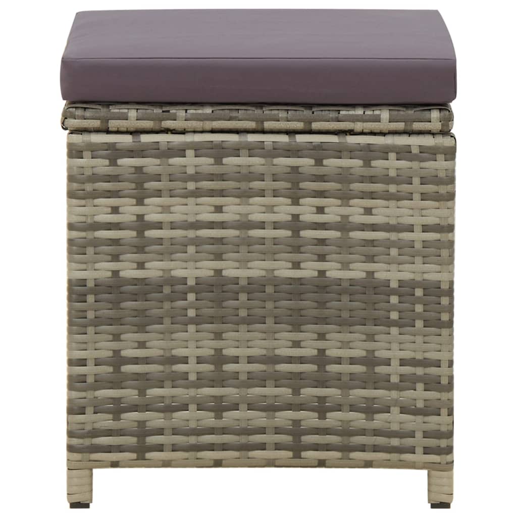 Maison Exclusive - Sgabelli da Giardino 4 pz con Cuscini in Polyrattan Grigi - 4