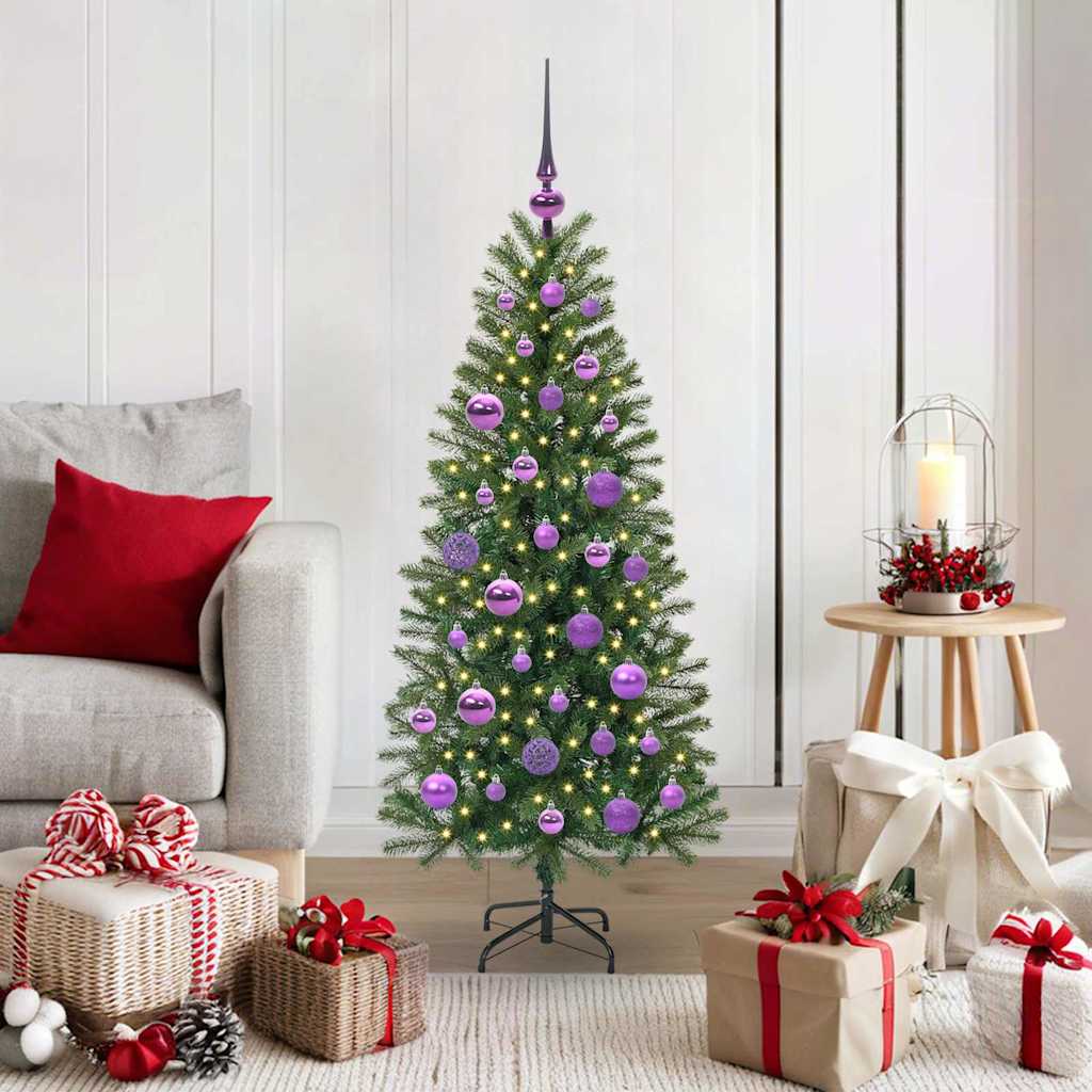 Sztuczna choinka z 150 diodami LED Zielony 120 cm PE i PVC