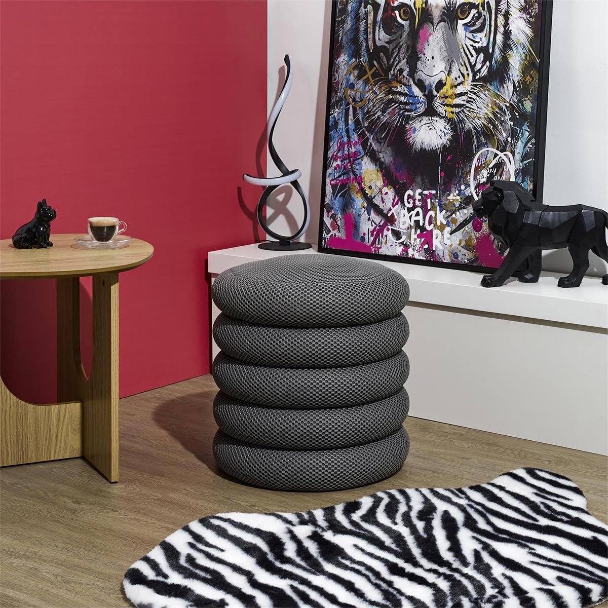 Pouf - Home Deco Factory - Atome - Rangement - Gris - 4