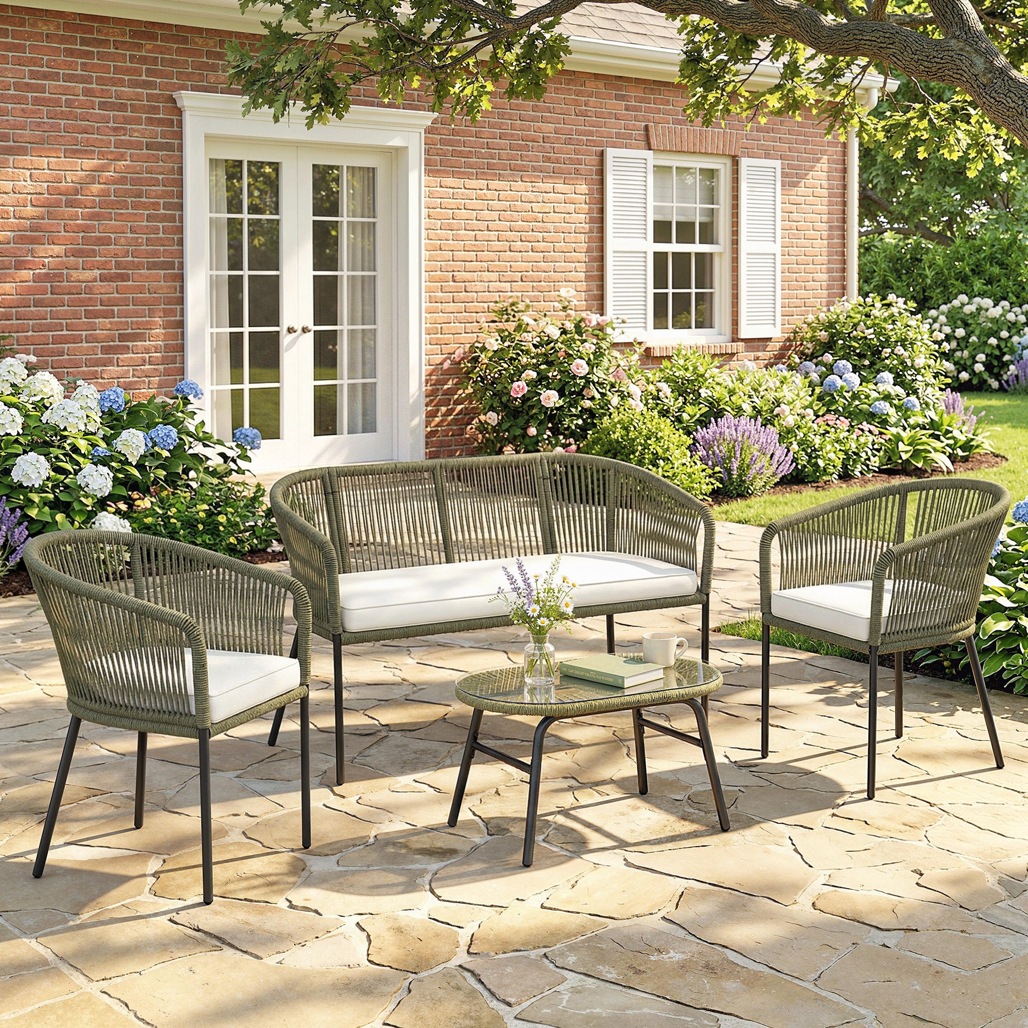 Salon de jardin extérieur cordes en polypropylène Outsunny - 2