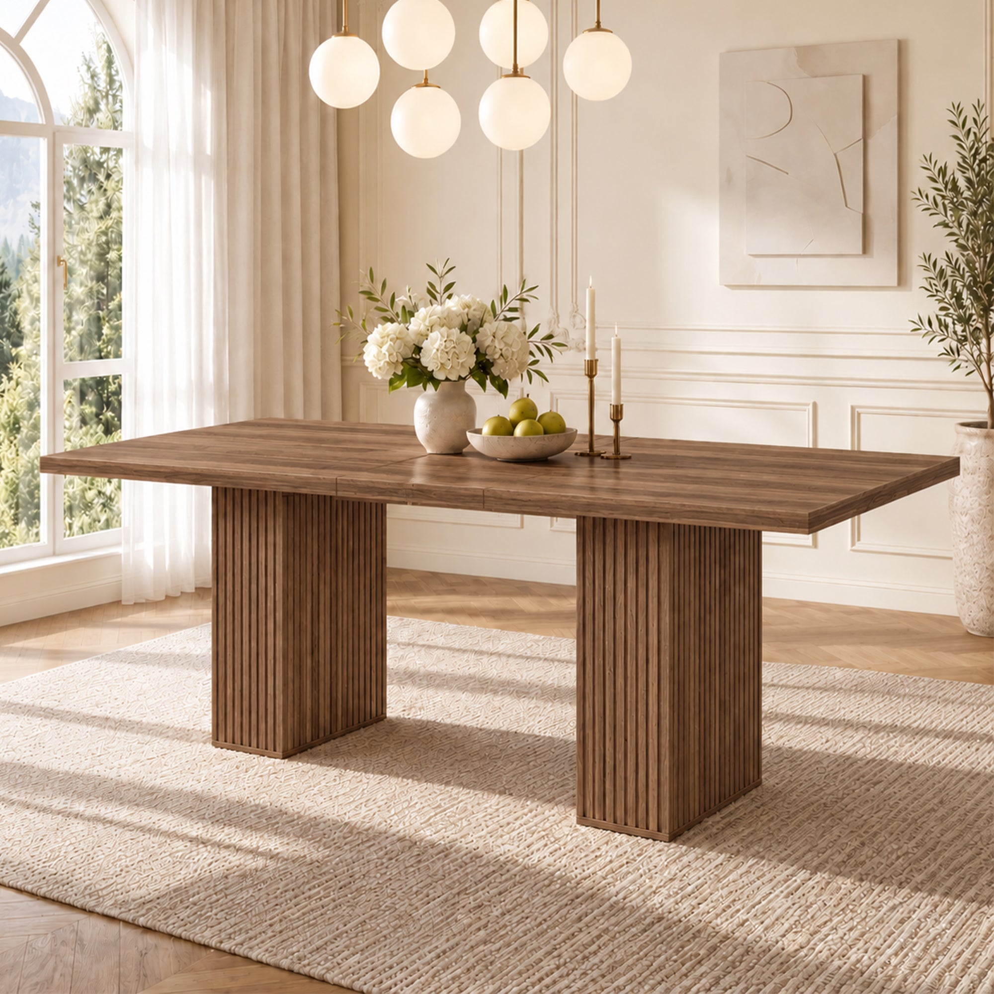 Masă de dining extensibilă 150/190 x 90 x 75 cm, cu spațiu de ...