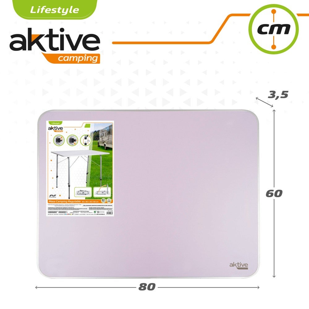 Table à manger de jardin rond en Aluminium Gris - 7