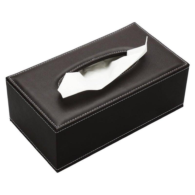 Skórzane pudełko na chusteczki, pudełko na chusteczki do samochodu, skórzane pudełko na chusteczki do domu, biura i restauracji (brązowe)