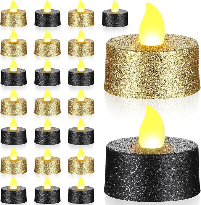 Bougies LED Vacillantes AKORD - Lot De 12 - Avec Piles - Effet Flamme Réaliste - Sûr Sans Fumée Ni Chaleur