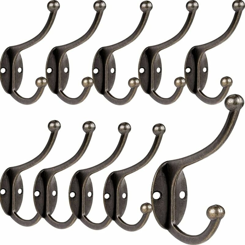 10 sztuk Vintage Hooks, Retro Wall Hooks, Metalowe haki na drzwi do łazienki, kuchni, sypialni, przedpokoju