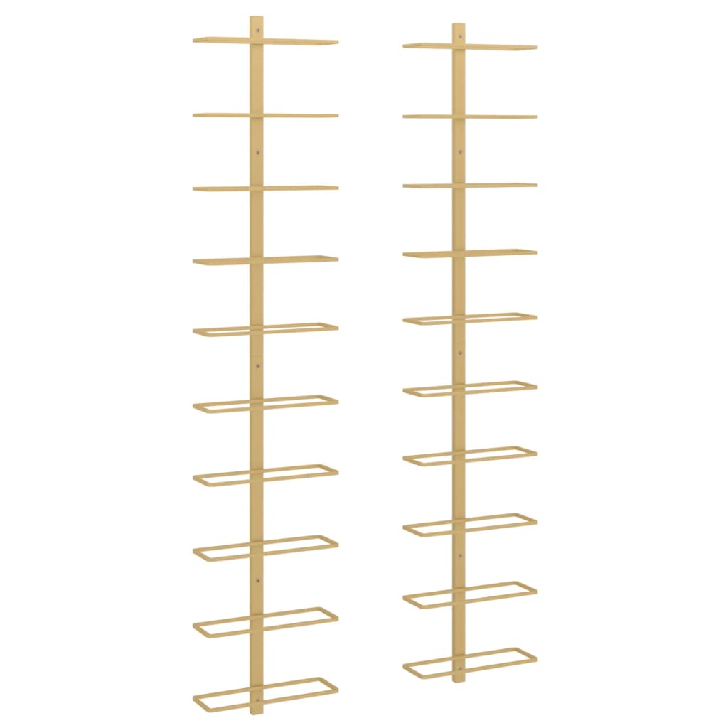 Portabottiglie Da Parete 3 Ripiani - Ferro Dorato, Moderno, Per Vino E Liquori - Foto 11