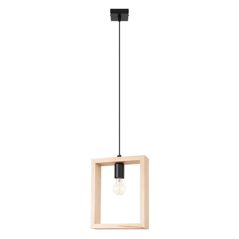 Lampa wisząca Aries naturalne drewno 1xE27x15W wym: 133 x 24 x 8 cm metal Sollux Lighting