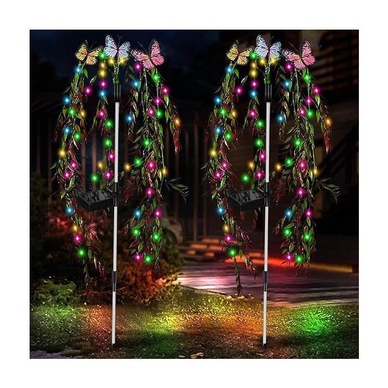 Solarna lampa ogrodowa wodoszczelna lampa solarna zewnętrzna z diodami LED zewnętrzna lampa w kształcie kwiatu motyla dekoracyjna lampa ogrodowa szt