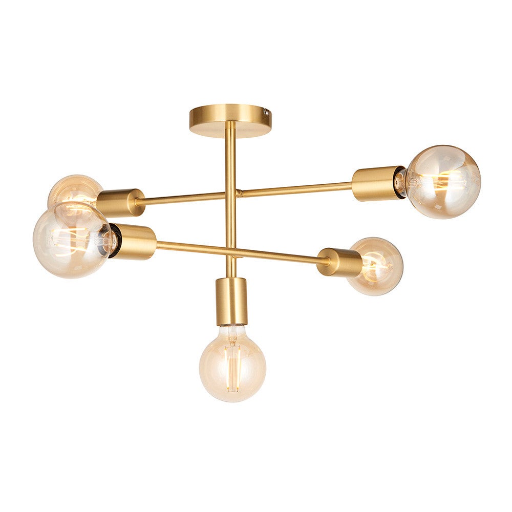 Lampa wisząca STUDIO złota 5xE27x20W metal wym:30,5x53x53cm IP20 Endon
