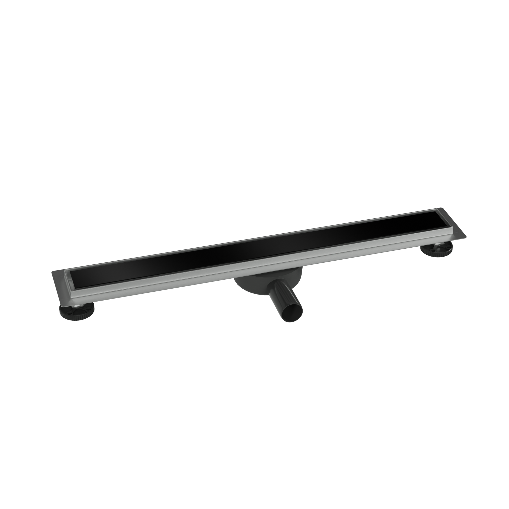SaniteModar - Caniveau De Douche Italienne Noir 50 Cm, Avec Siphon Et Filtre - Drainage Rapide, Acier Inoxydable 304