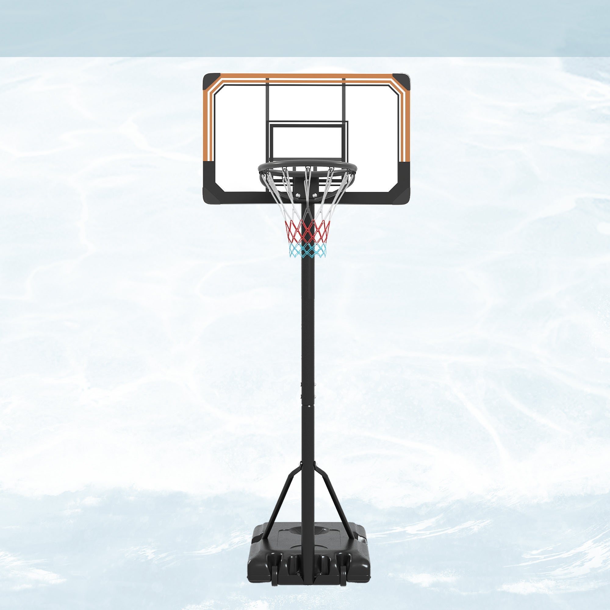 Tabela de Basquetebol SPORTNOW PE, Aço e Poliéster Preto 71x45x235-264 cm - 4